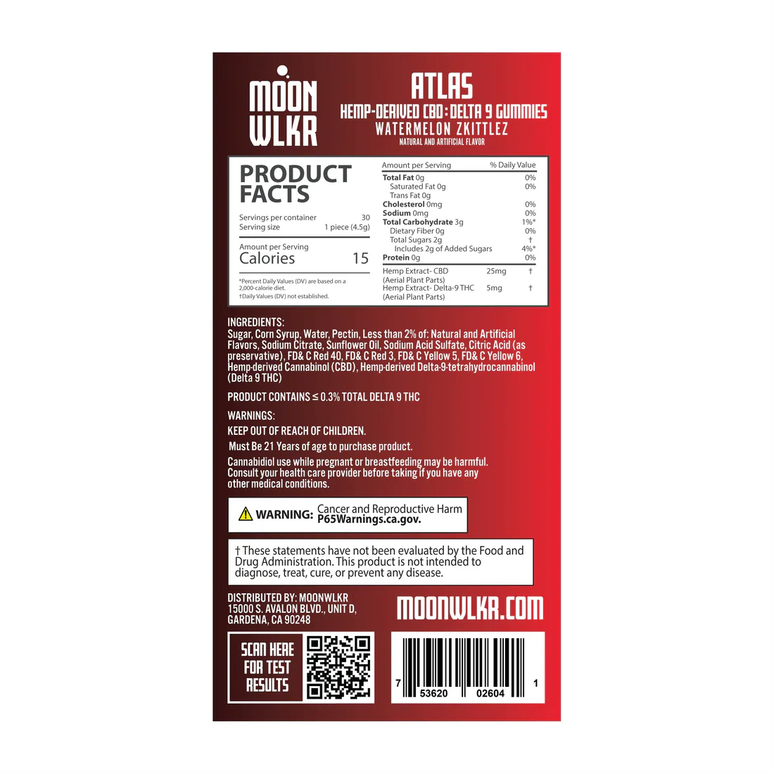 Moonwlkr CBD + Delta 9 THC Gummies – Watermelon Zkittles - Image 4