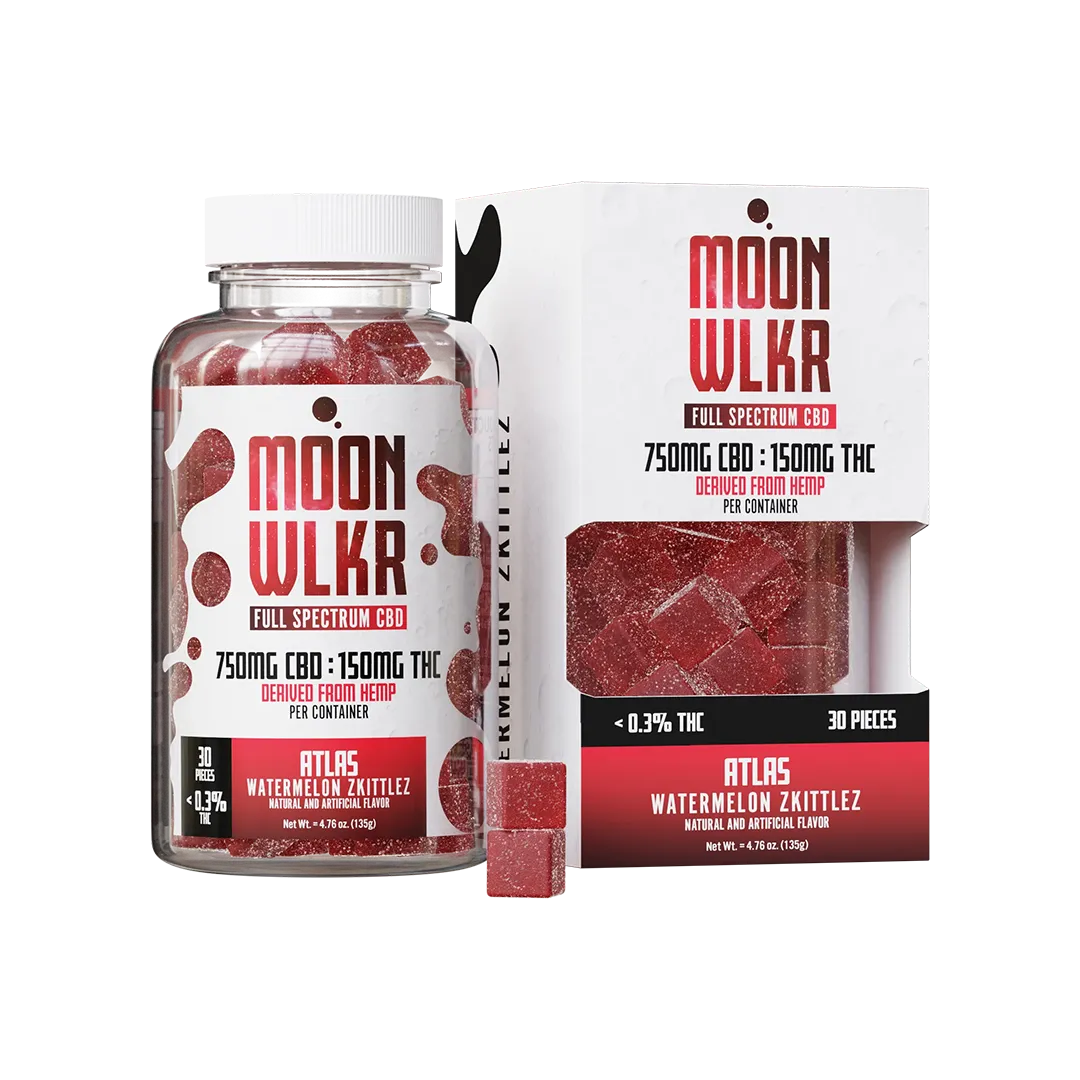 Moonwlkr CBD + Delta 9 THC Gummies – Watermelon Zkittles - Image 2