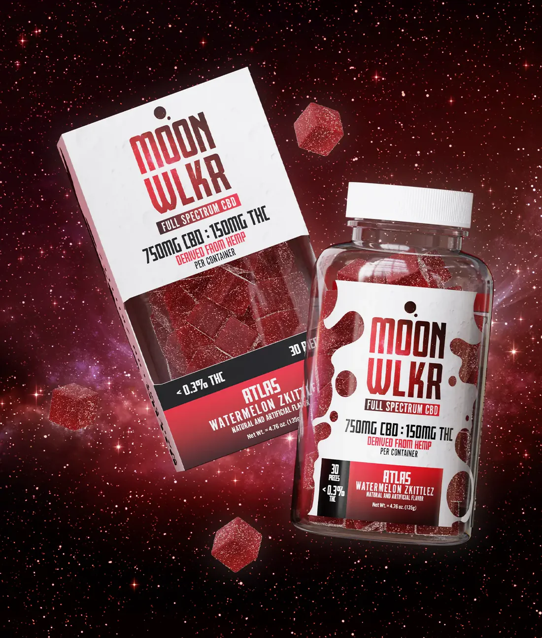 Moonwlkr CBD + Delta 9 THC Gummies – Watermelon Zkittles - Image 5