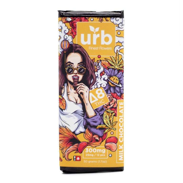 Urb Finest Flowers Delta 8 THC Chocolate Bar